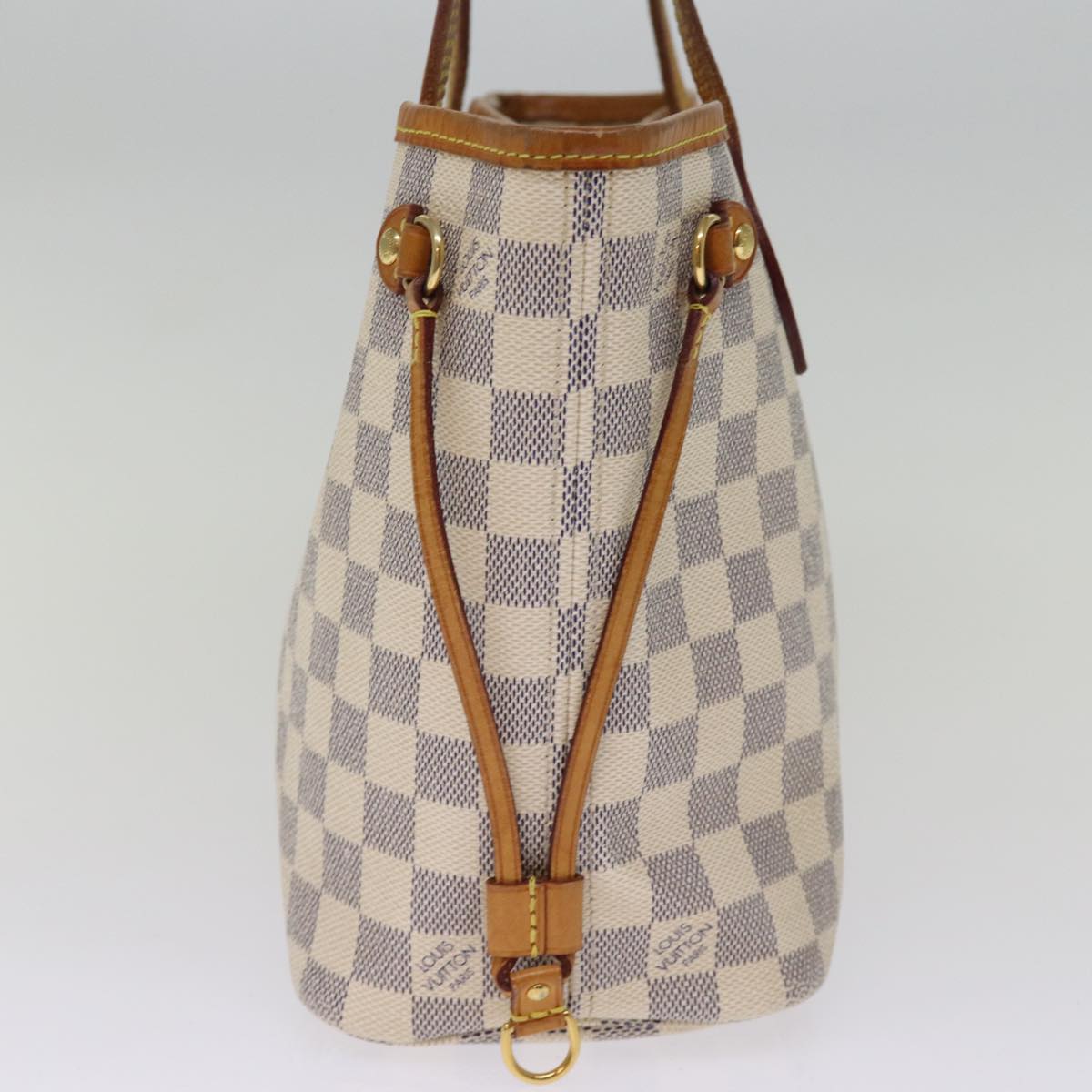 LOUIS VUITTON Damier Azur Neverfull PM Tote Bag N41362 LV 73924