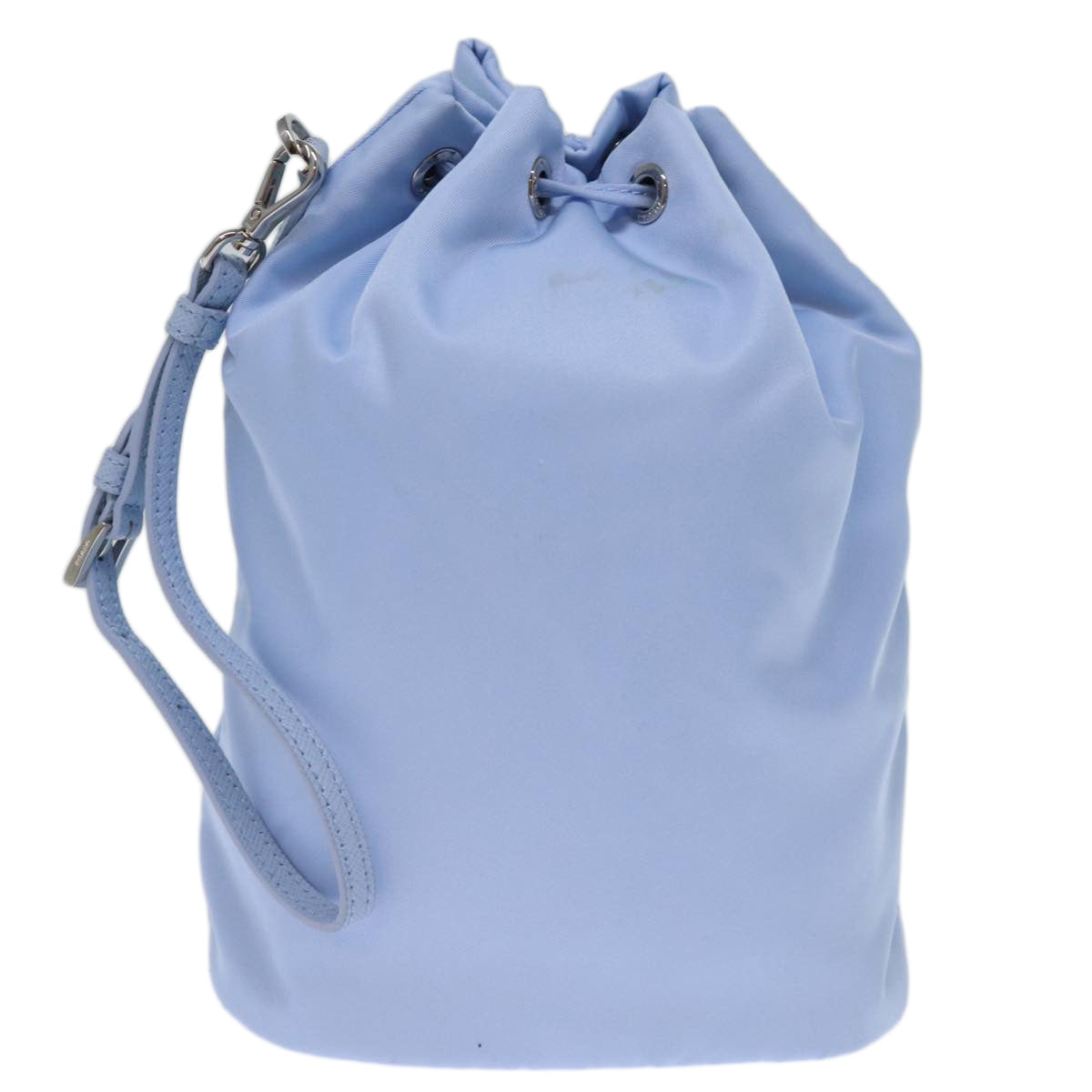 PRADA Drawstring Pouch Nylon Light Blue 73977