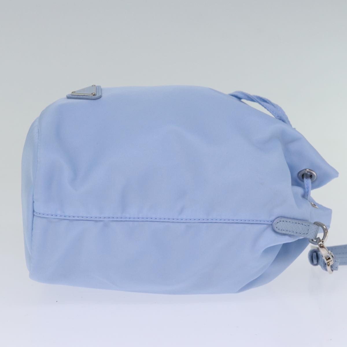 PRADA Drawstring Pouch Nylon Light Blue 73977