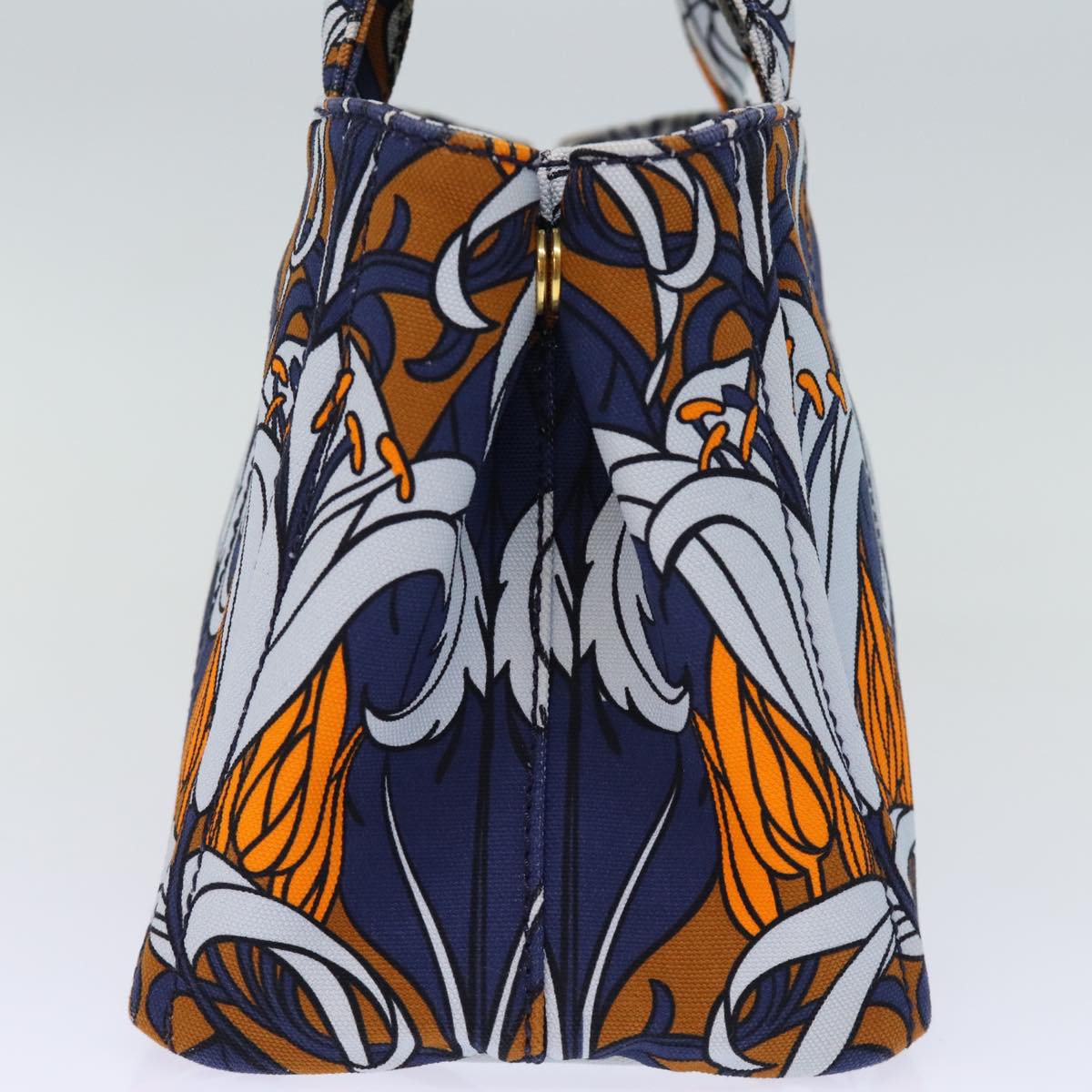PRADA Canapa PM Hand Bag Canvas 2way Blue 74189
