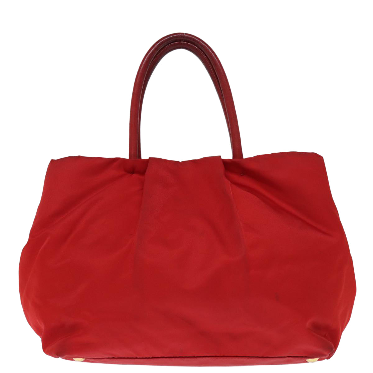 PRADA Ribbon Tote Bag Nylon Red 74203