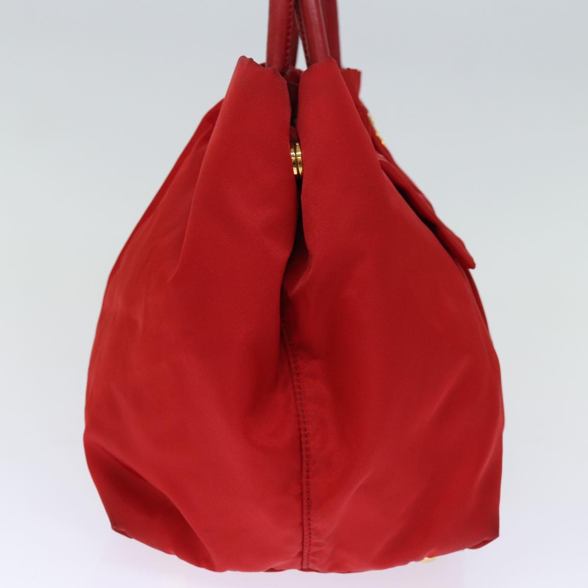 PRADA Ribbon Tote Bag Nylon Red 74203