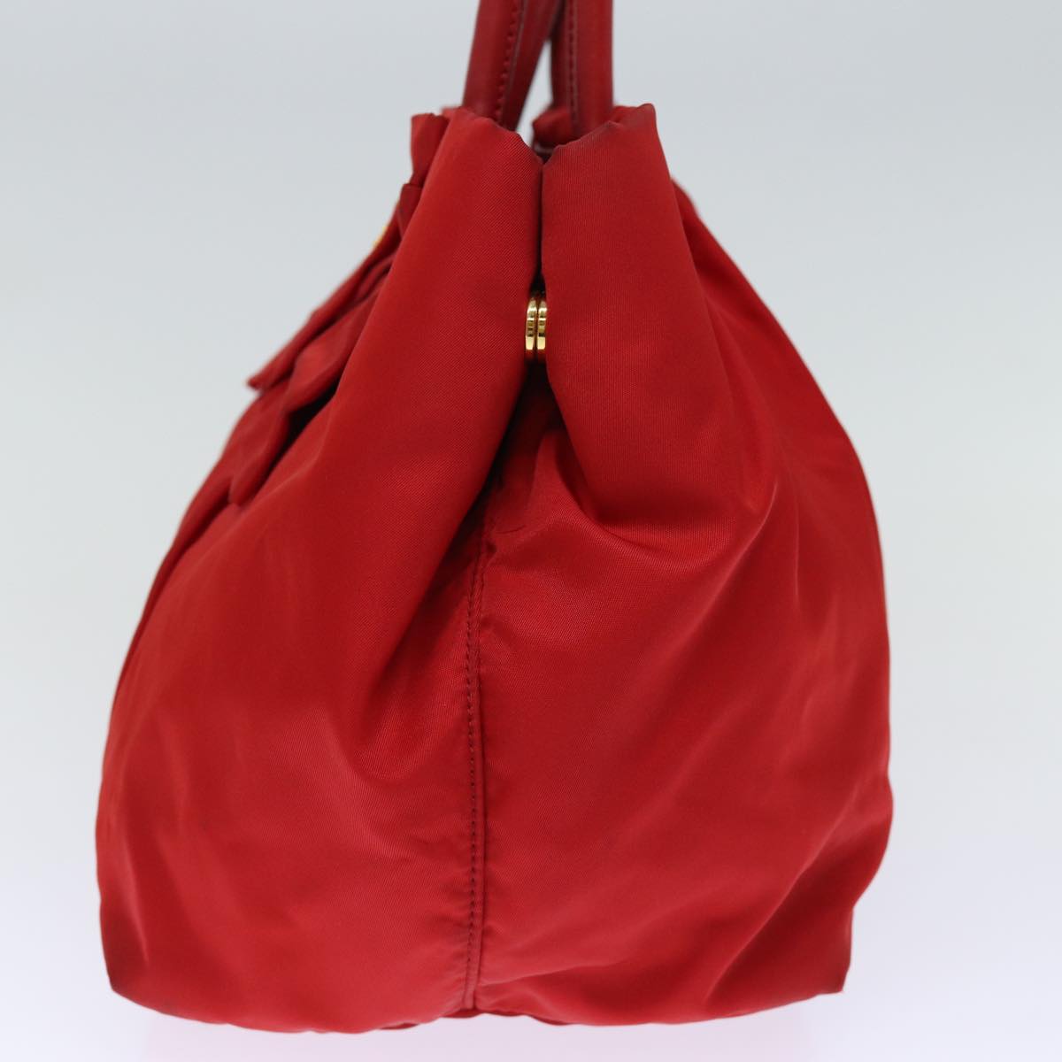 PRADA Ribbon Tote Bag Nylon Red 74203