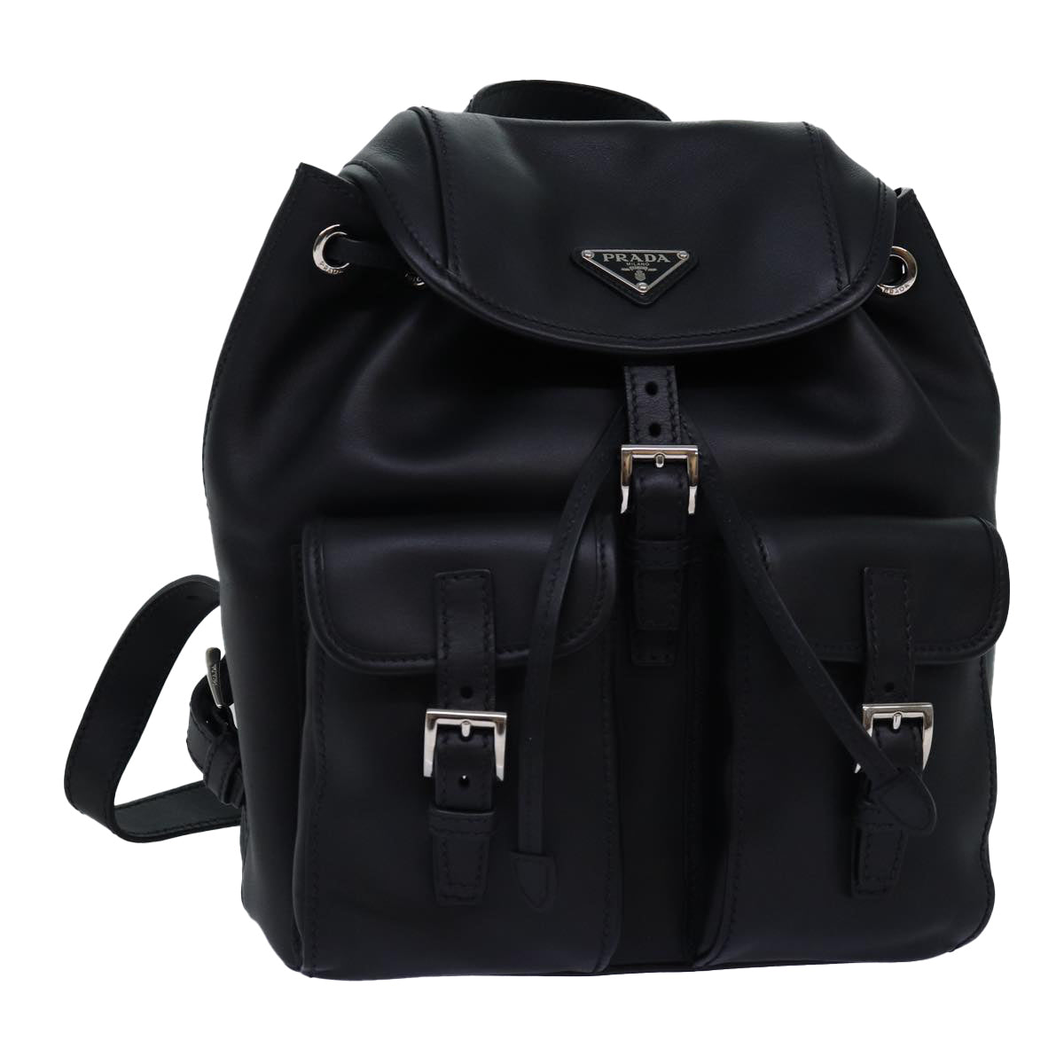 PRADA Backpack Leather Black 74278A