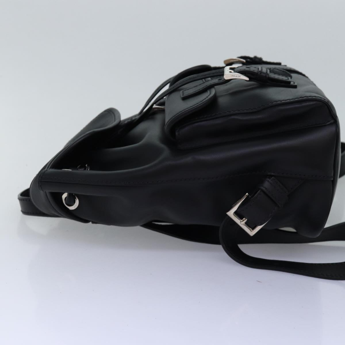 PRADA Backpack Leather Black 74278A