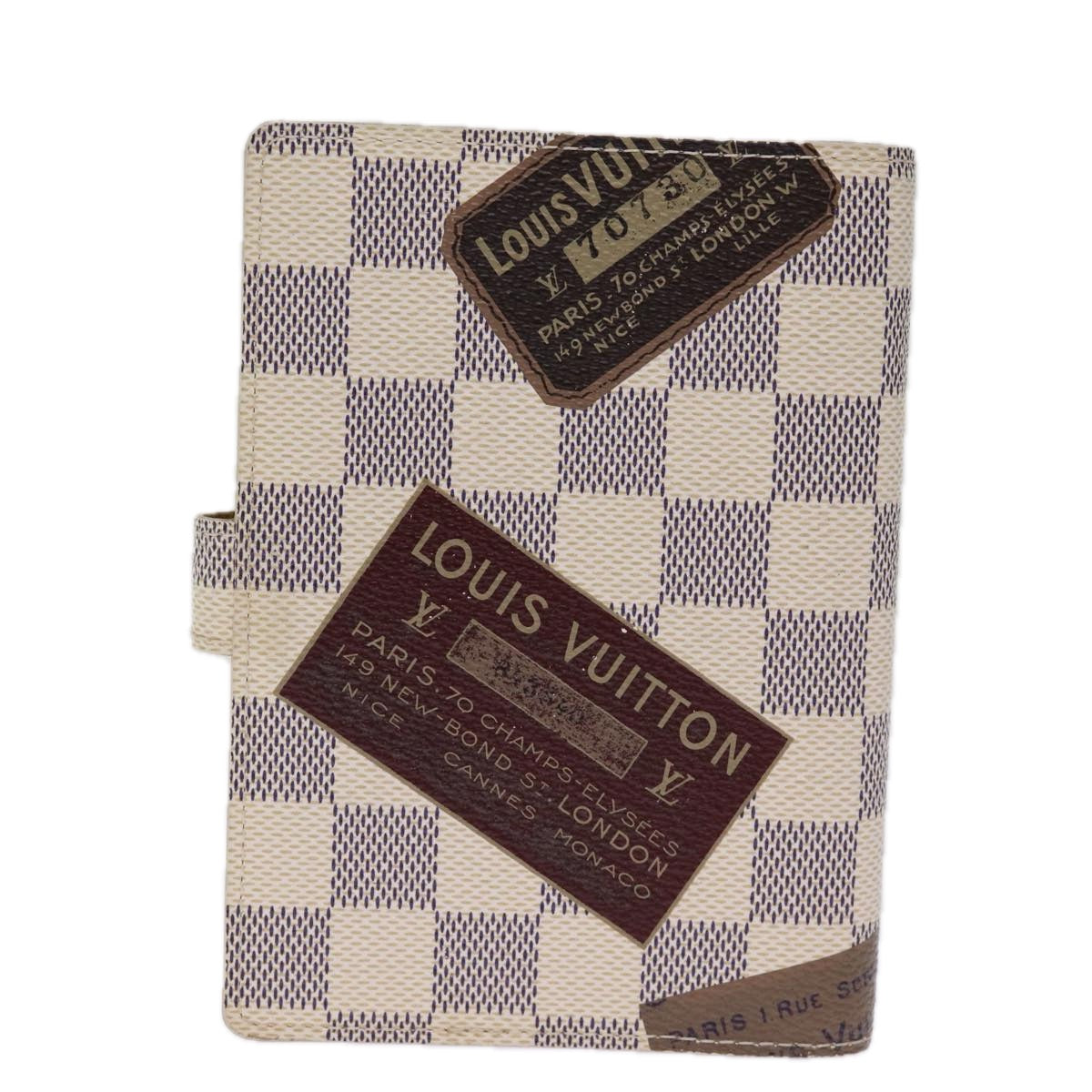 LOUIS VUITTON Damier Azur Agenda PM Day Cover Label Collection R21070 74325