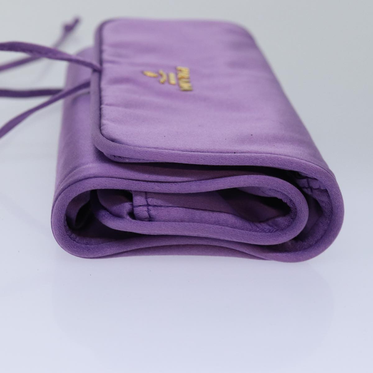 PRADA Jewelry Case Cosmetic Pouch Satin Purple 74450