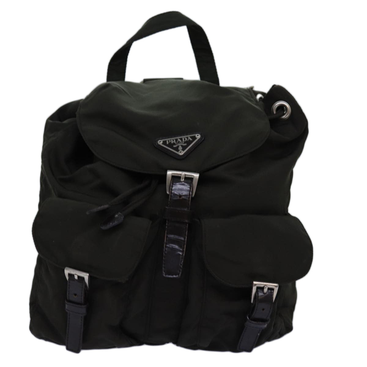 PRADA Backpack Nylon Khaki 74467