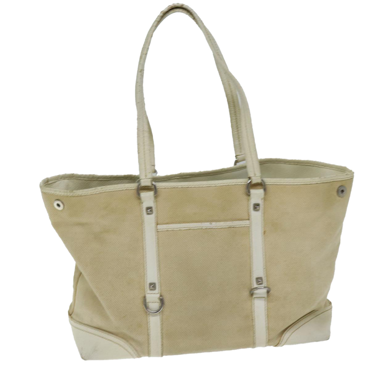 PRADA Tote Bag Canvas Beige 74474