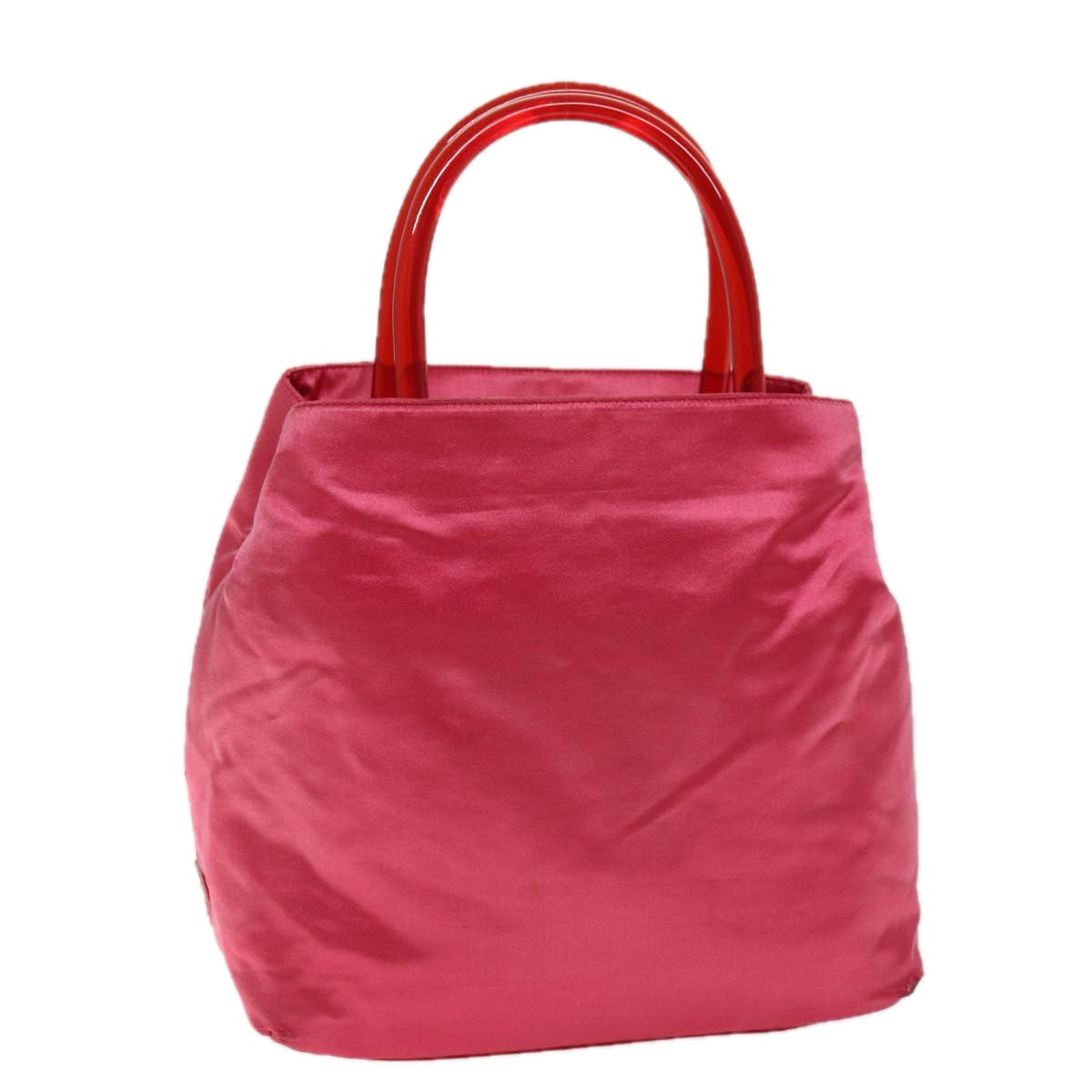 PRADA Hand Bag Satin Pink 74537