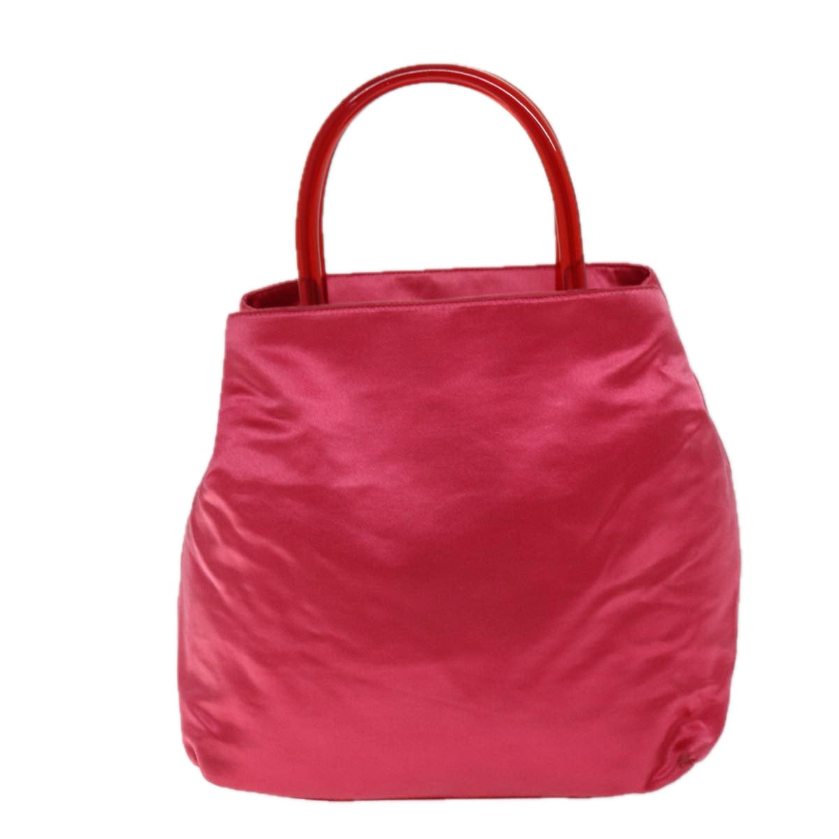PRADA Hand Bag Satin Pink 74537