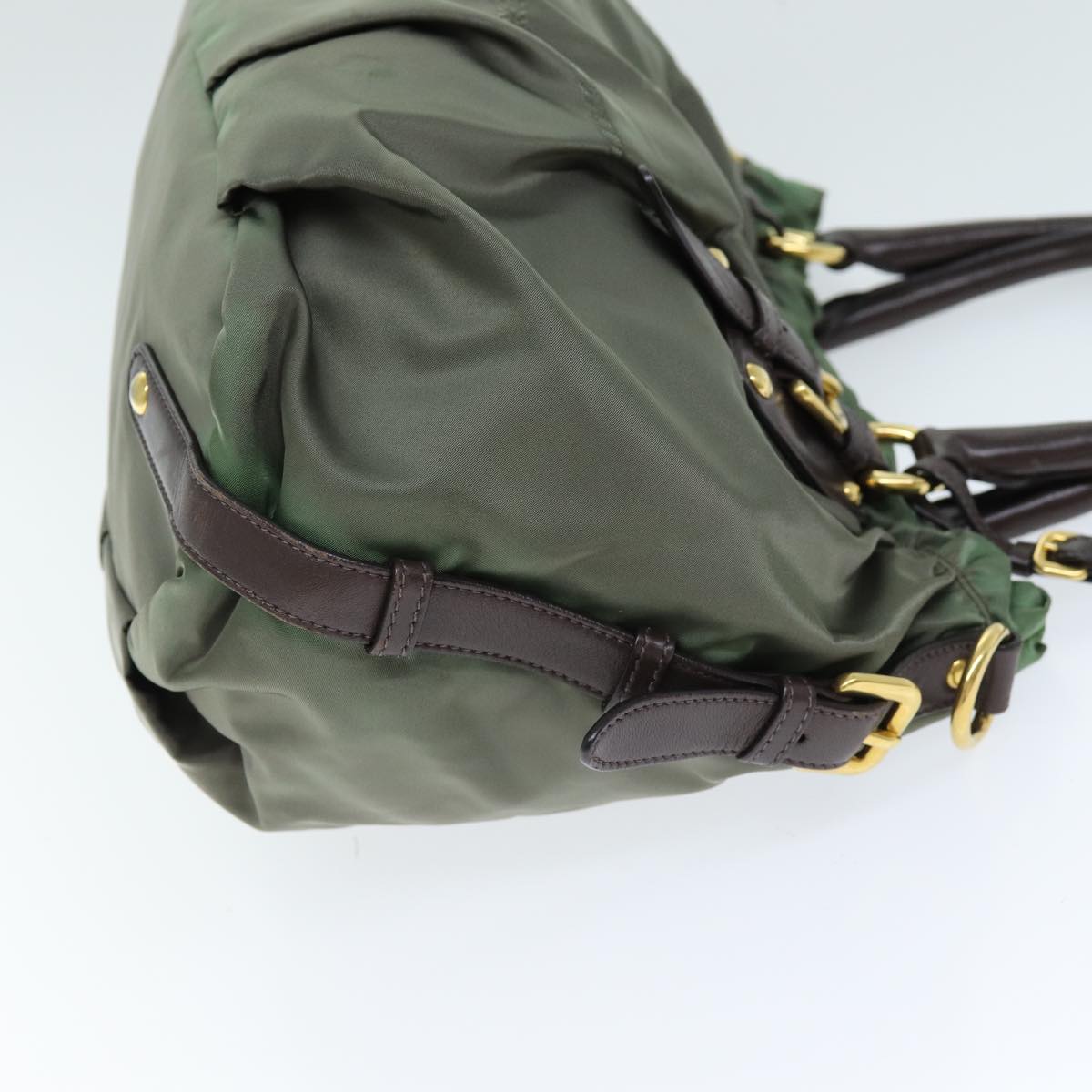 PRADA Hand Bag Nylon 2way Khaki 74539