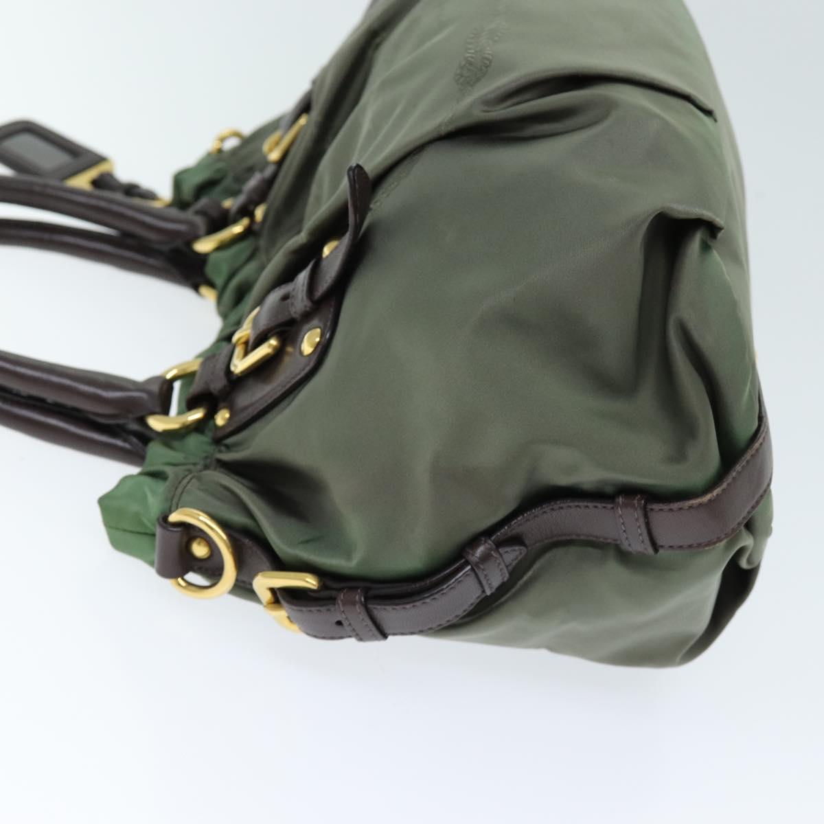 PRADA Hand Bag Nylon 2way Khaki 74539