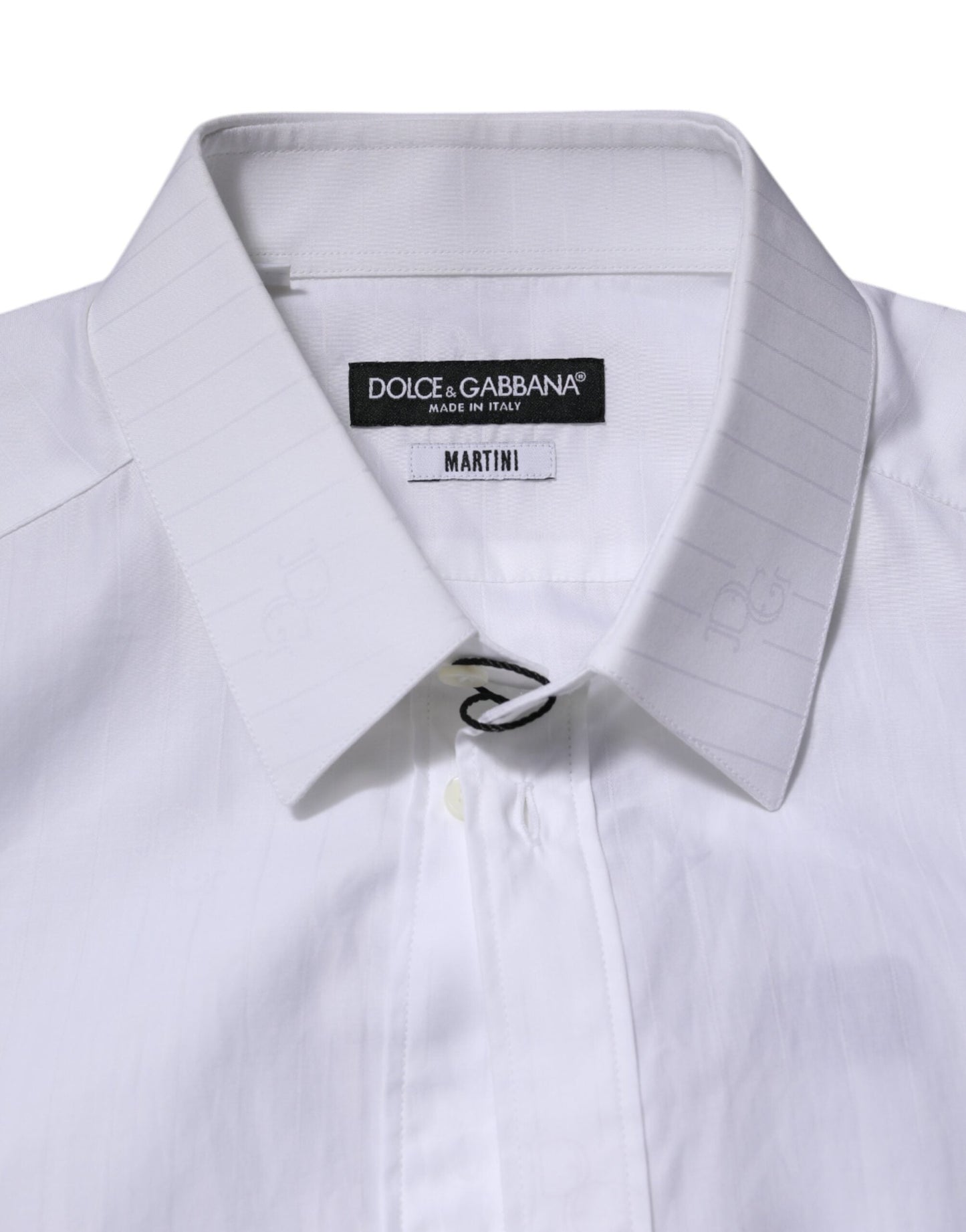 Dolce & Gabbana White Cotton MARTINI Long Sleeve Formal Men's Shirt