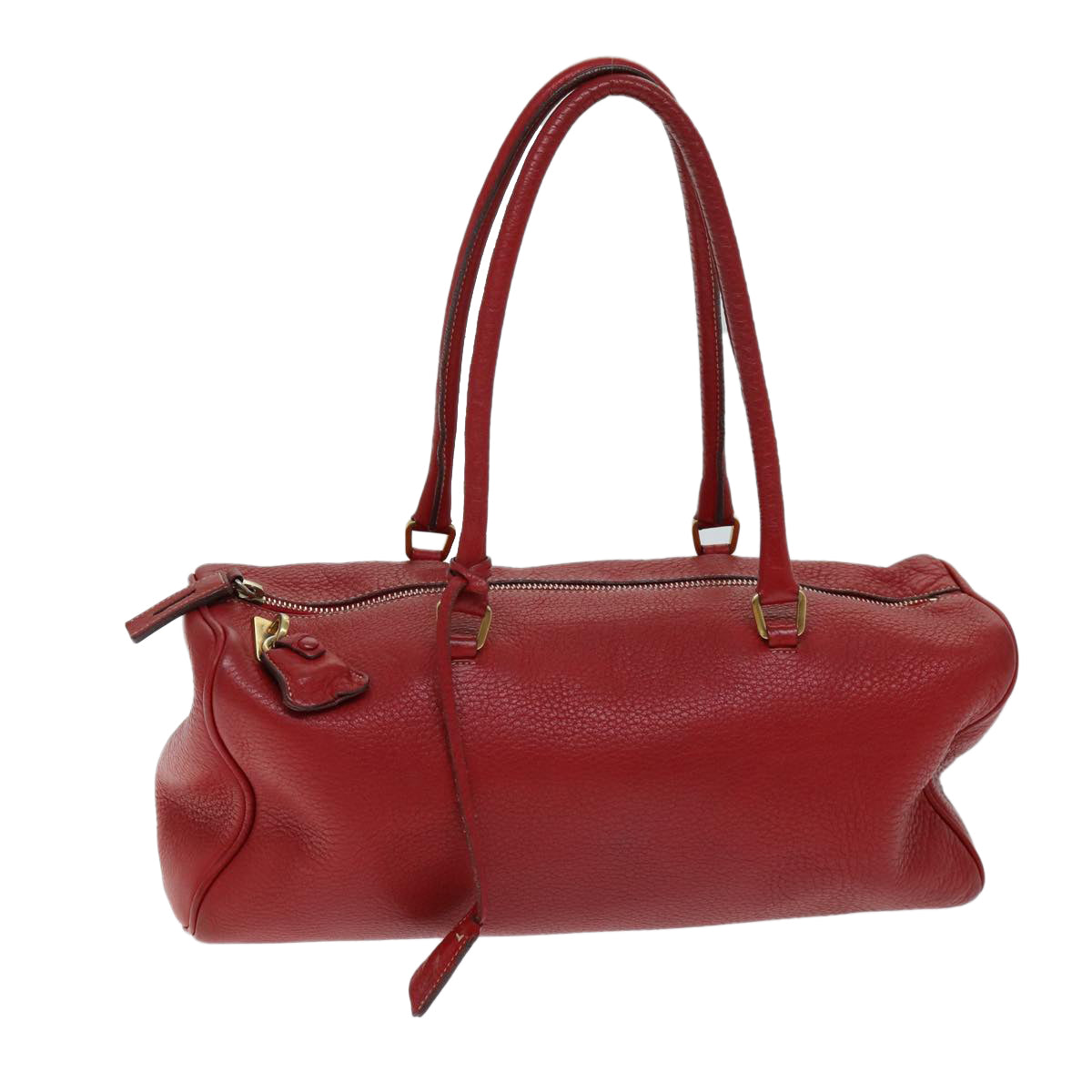 PRADA Hand Bag Leather Red 74630