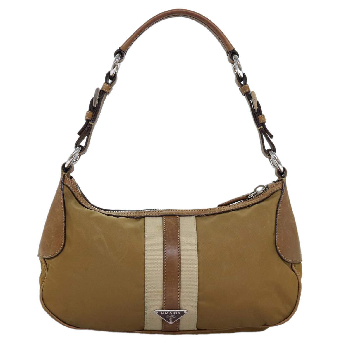 PRADA Shoulder Bag Nylon Brown 74636