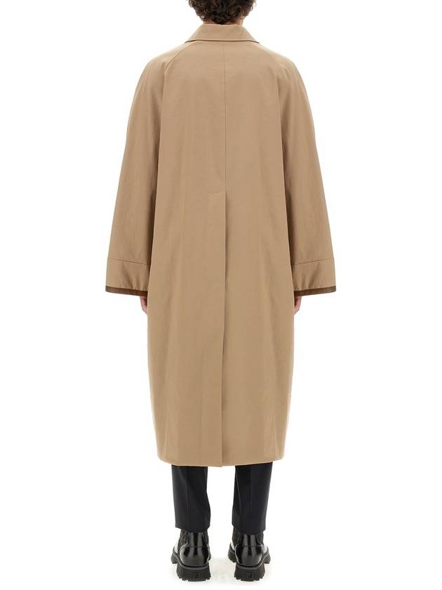Fendi FF Logo Jacquard Reversible Trench Coat Beige