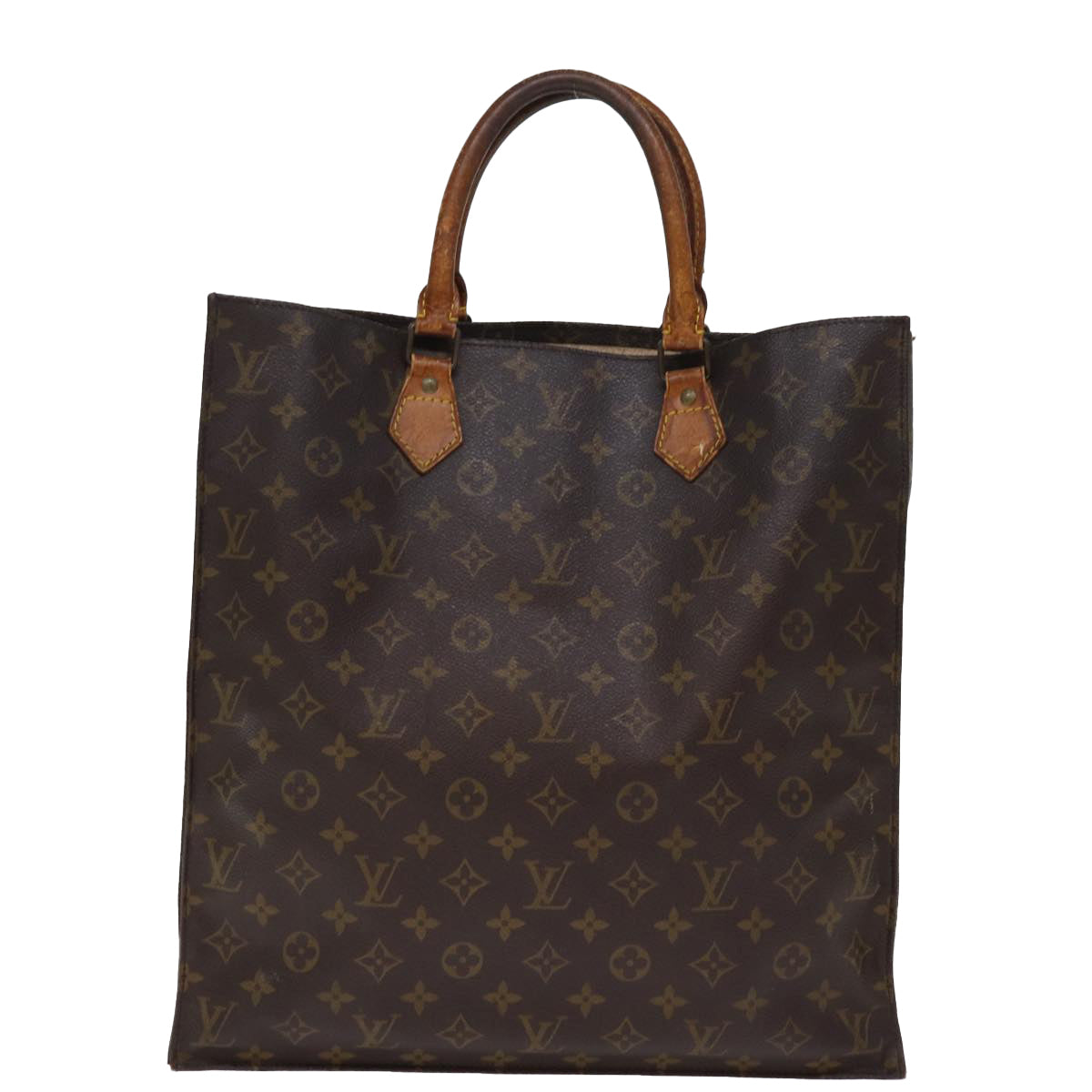 LOUIS VUITTON Monogram Sac Plat Hand Bag M51140 LV 74673