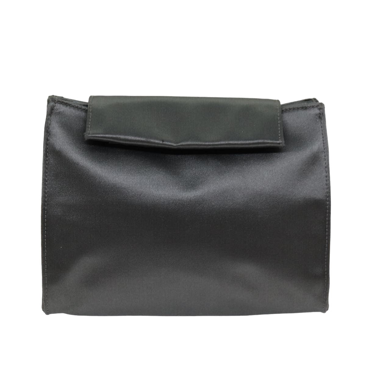 PRADA Pouch Satin Silver 74688