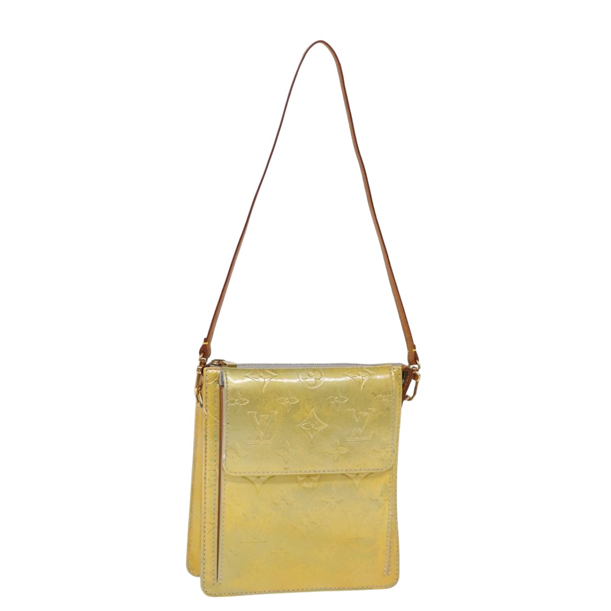 LOUIS VUITTON Monogram Vernis Motto Accessory Pouch Gris M91030 LV 74697