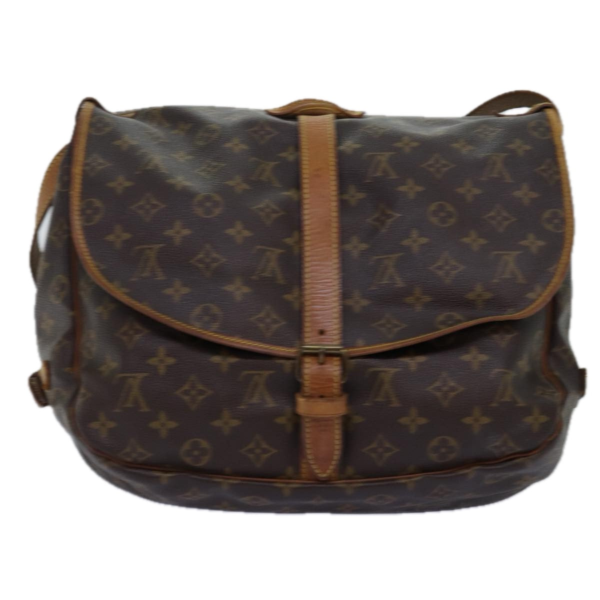 LOUIS VUITTON Monogram Saumur 35 Shoulder Bag M42254 LV 74714