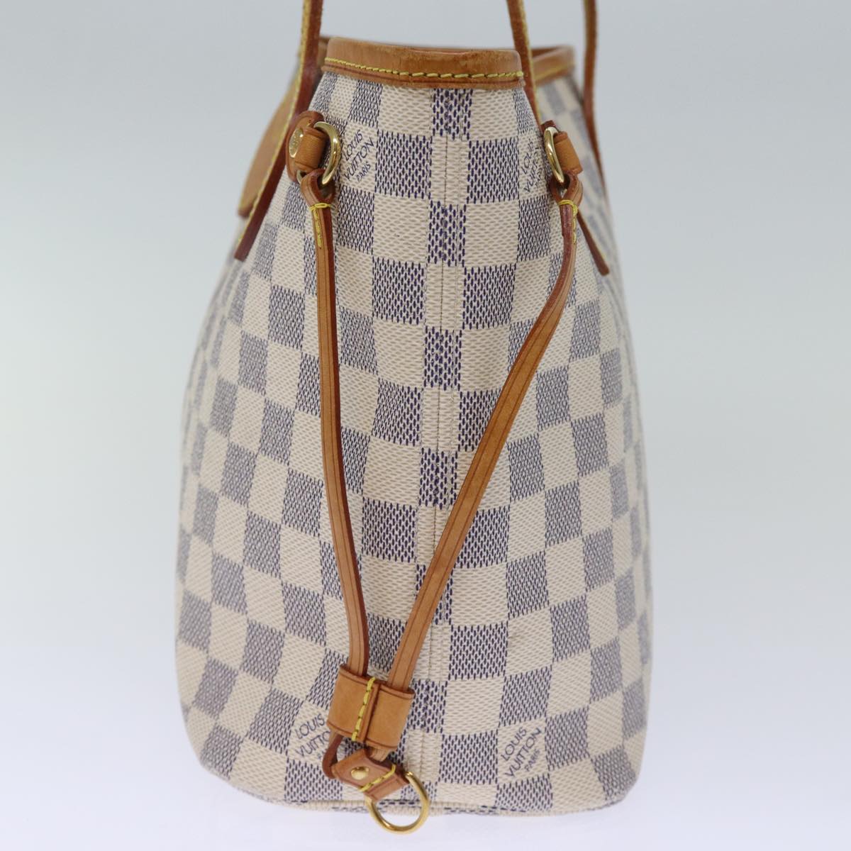 LOUIS VUITTON Damier Azur Neverfull PM Tote Bag N41362 LV 74750