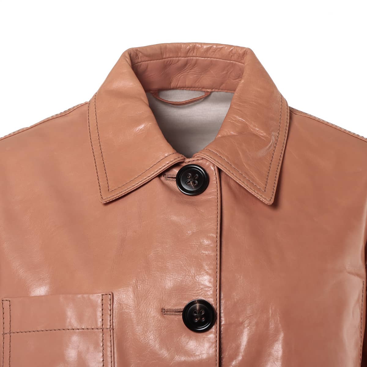 Bottega Veneta Leather Jacket 40 Beige 513631 Ladies
