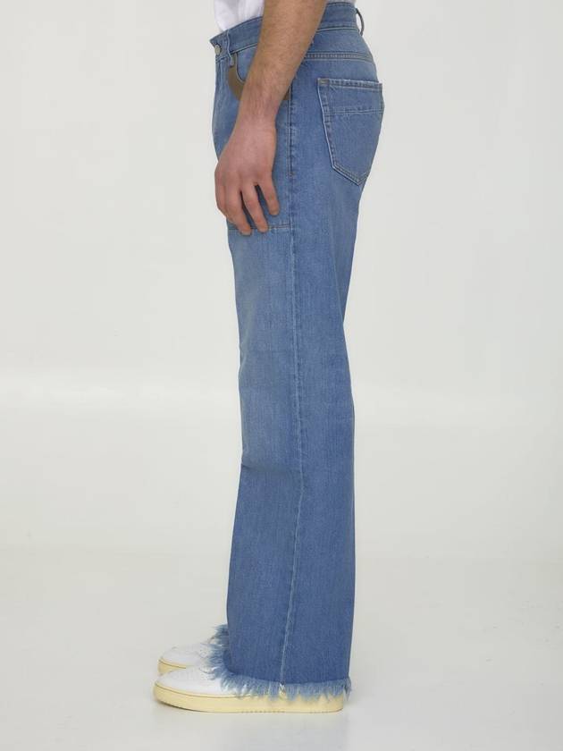 Fendi logo patch denim jeans blue