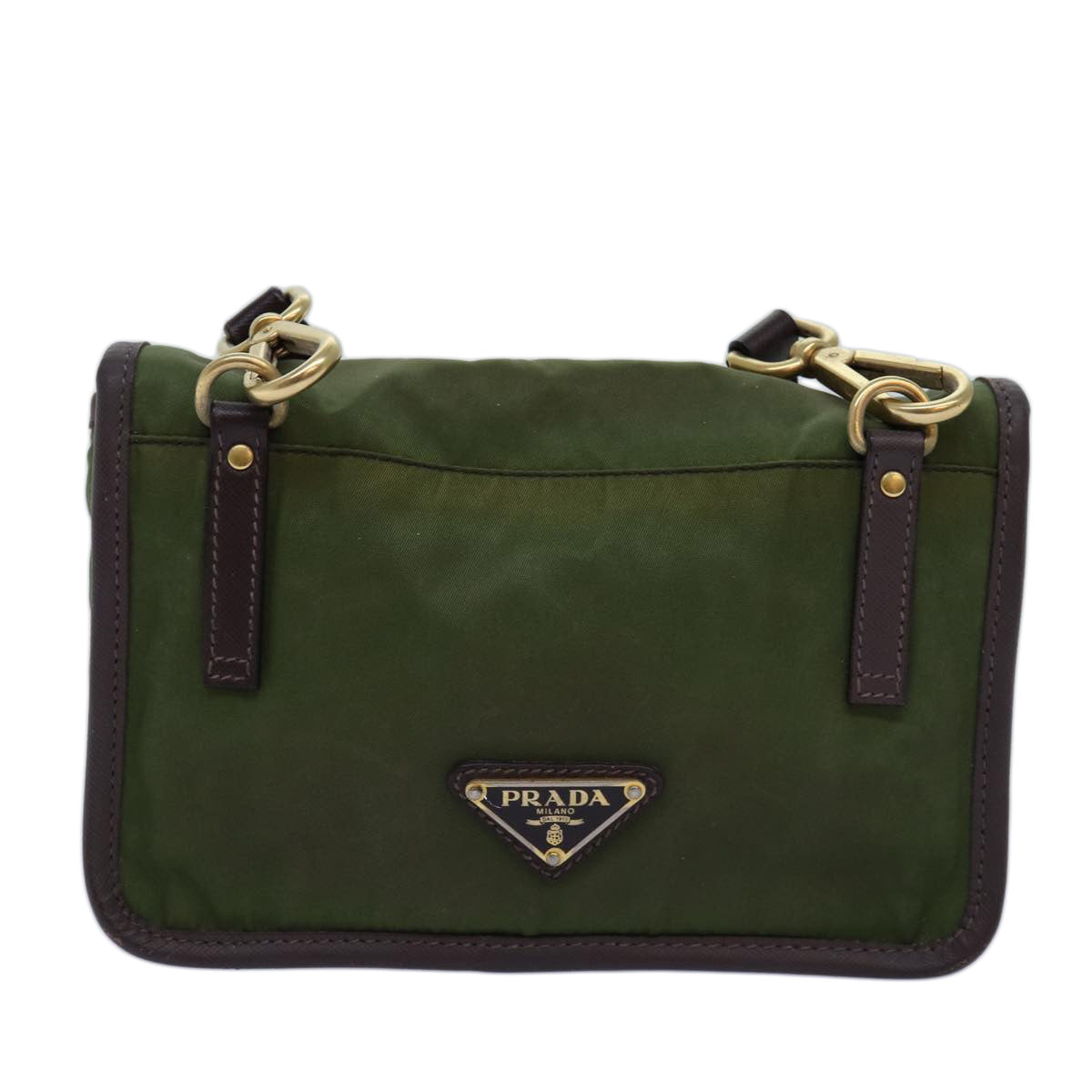 PRADA Shoulder Bag Nylon Khaki 74960