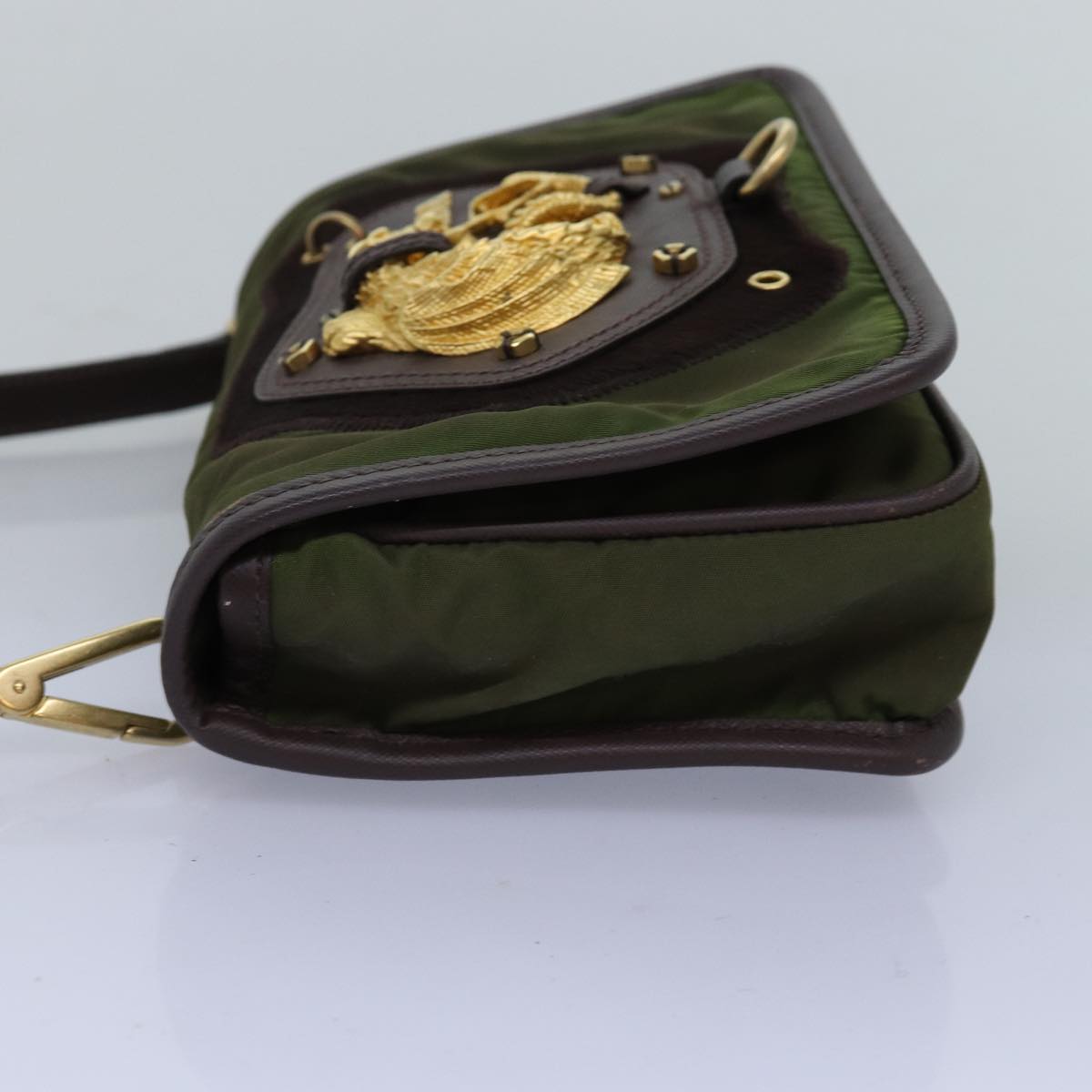 PRADA Shoulder Bag Nylon Khaki 74960