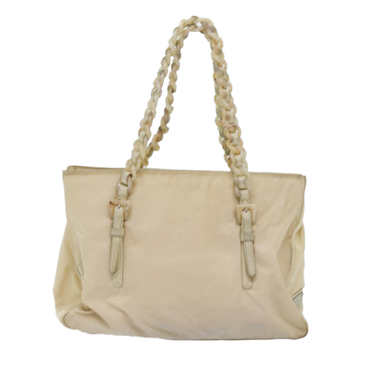 PRADA Chain Shoulder Bag Nylon Beige 74972