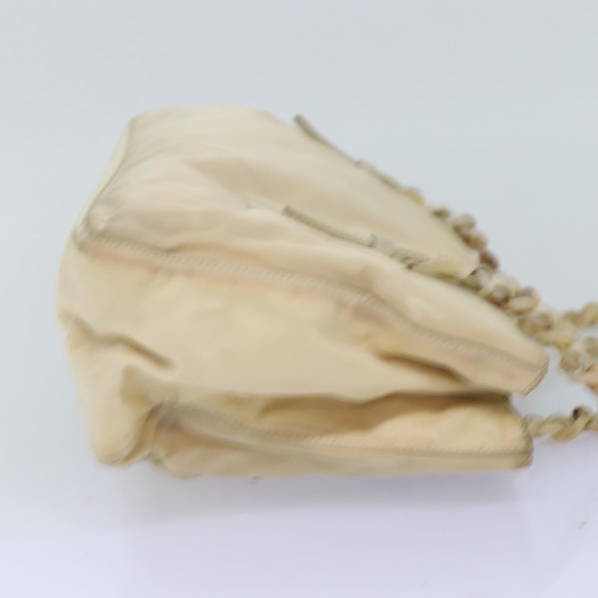 PRADA Chain Shoulder Bag Nylon Beige 74972