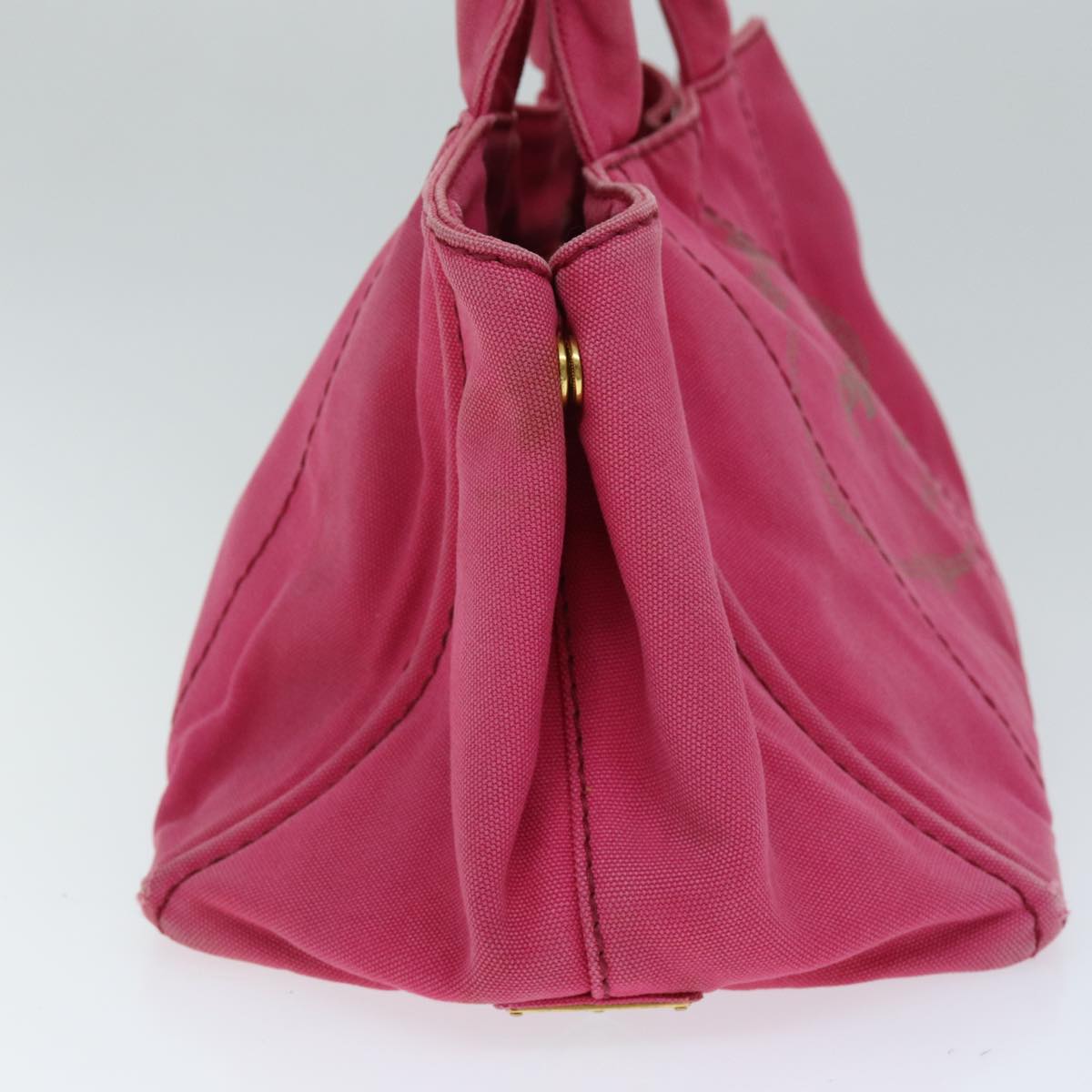 PRADA Canapa MM Hand Bag Canvas Pink 74994