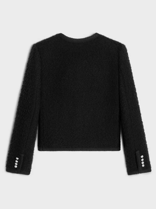 CELINE Chelsea Cashmere Bouclette Natté Jacket Black