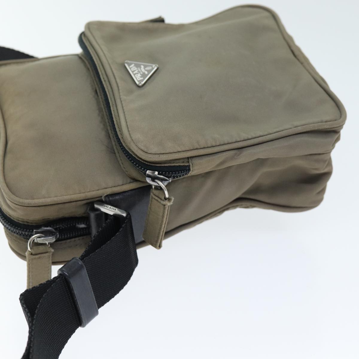 PRADA Shoulder Bag Nylon Beige 75014