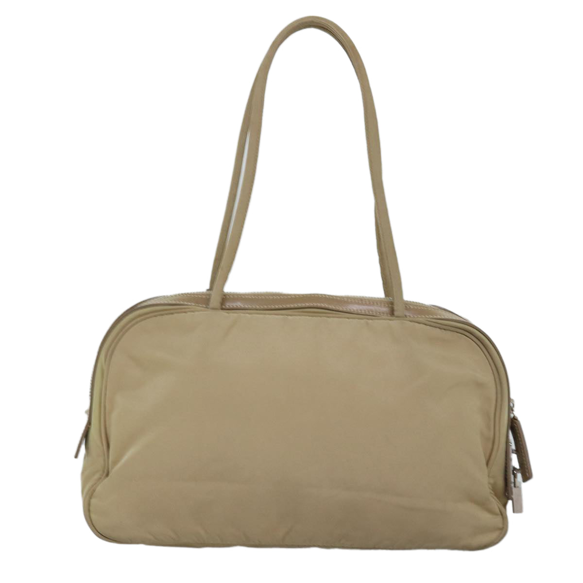 PRADA Hand Bag Nylon Beige 75016