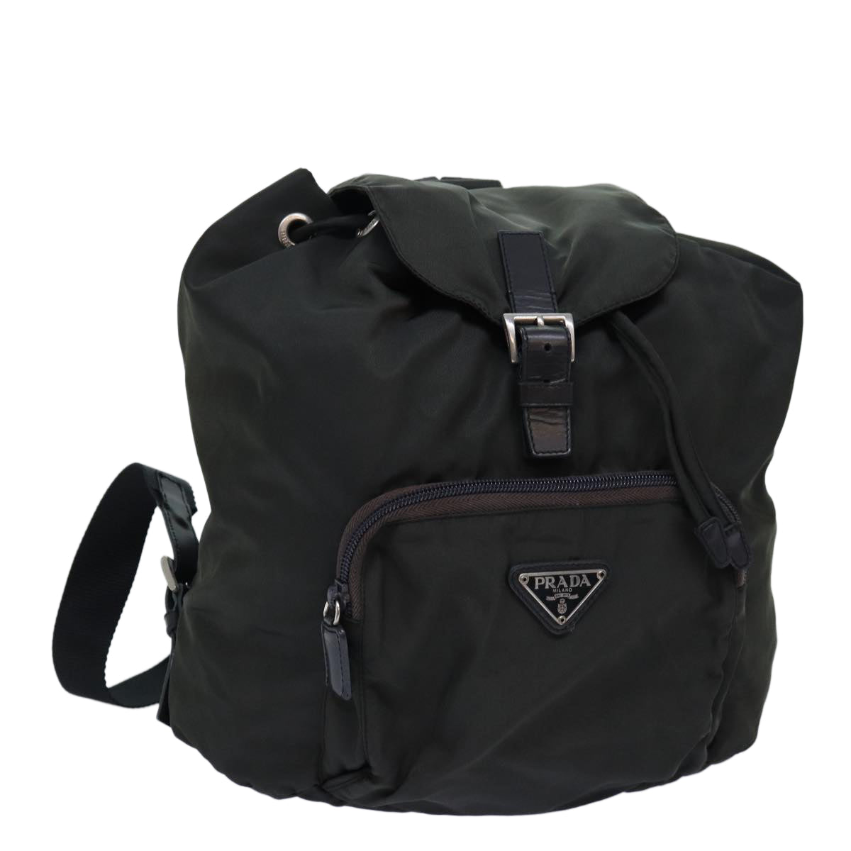PRADA Backpack Nylon Khaki 75018