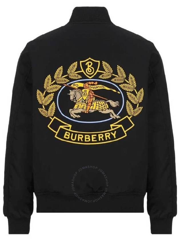 Burberry Kids Embroidered Logo Casual Bomber Jacket Black
