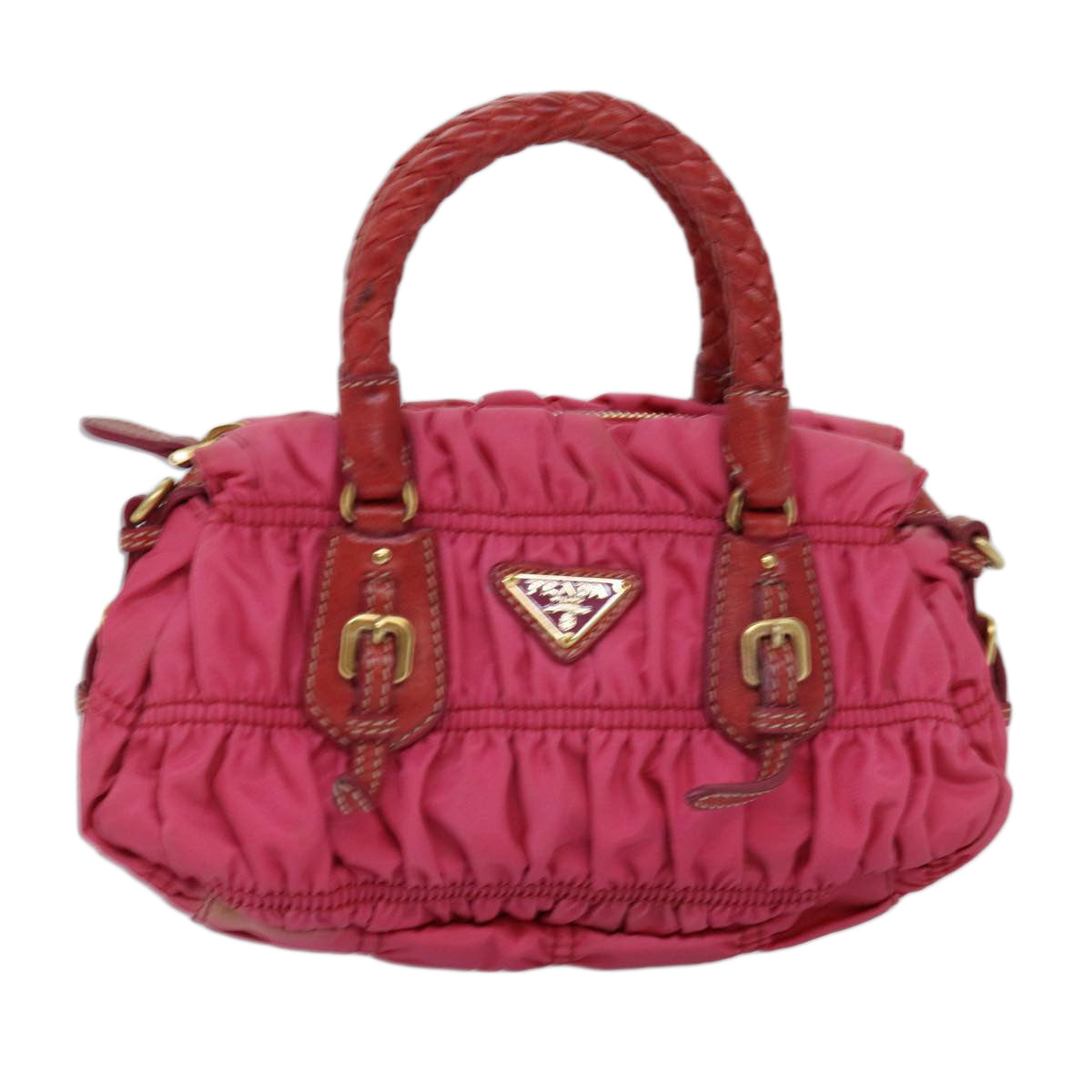 PRADA Hand Bag Nylon Pink 75053