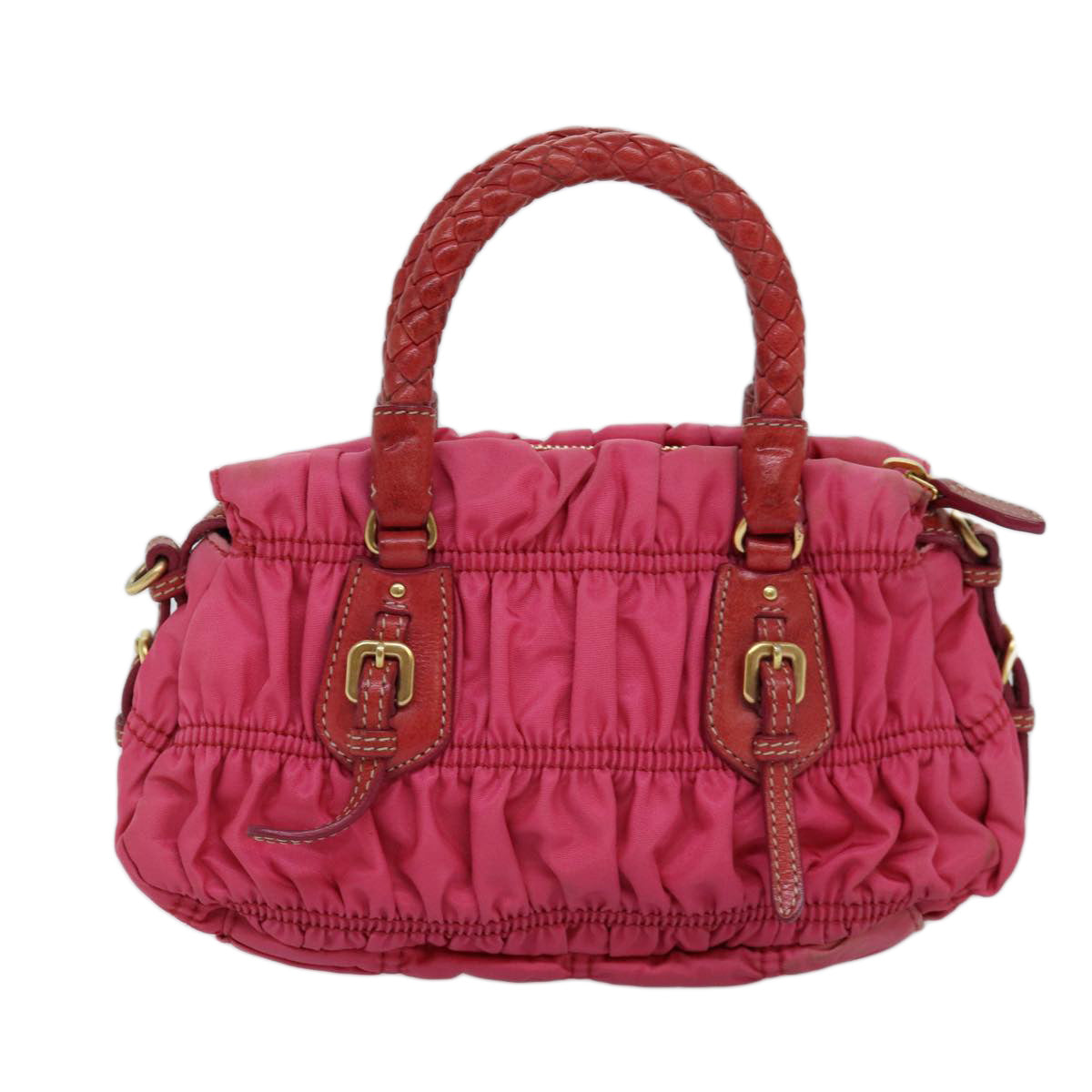 PRADA Hand Bag Nylon Pink 75053