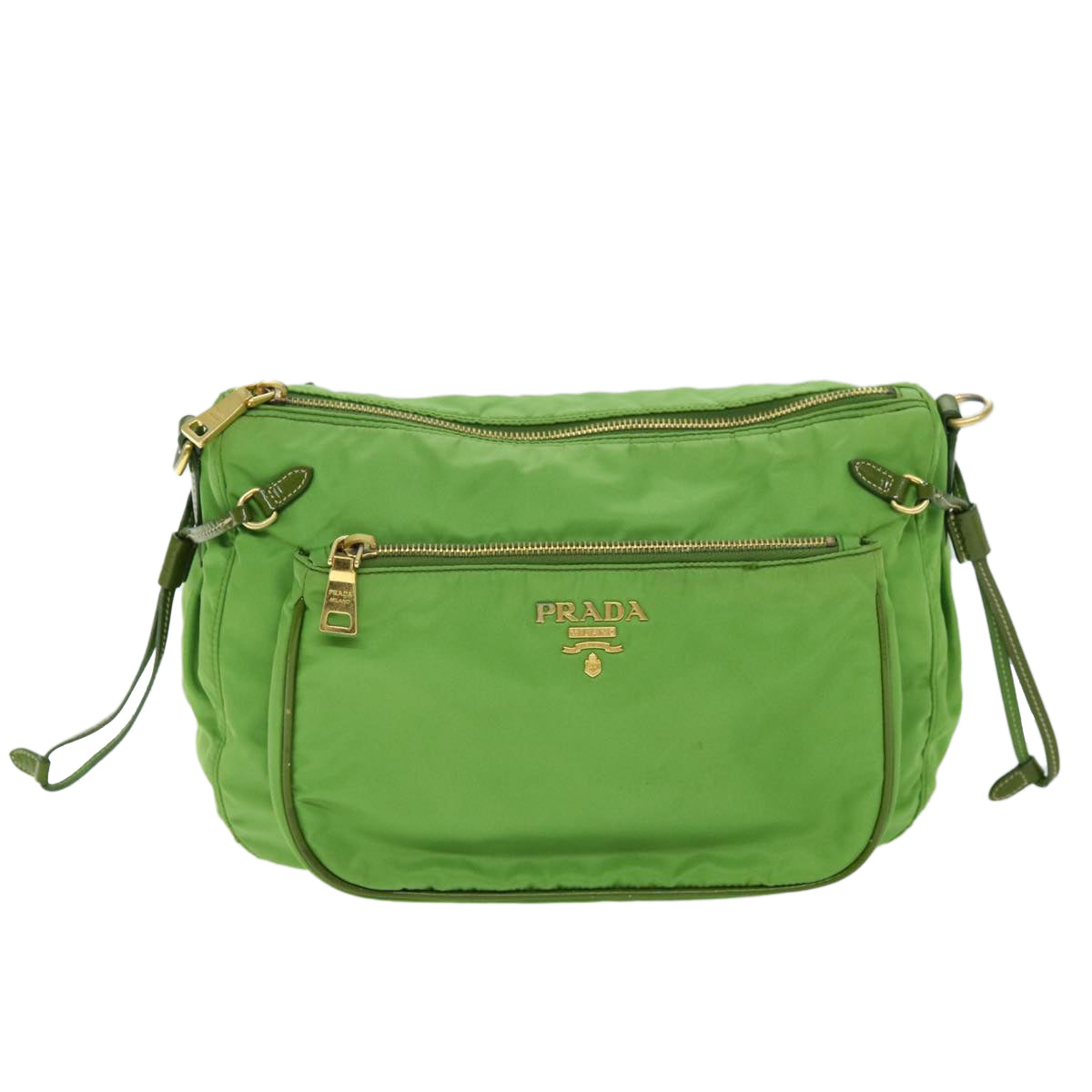 PRADA Shoulder Bag Nylon Green 75120