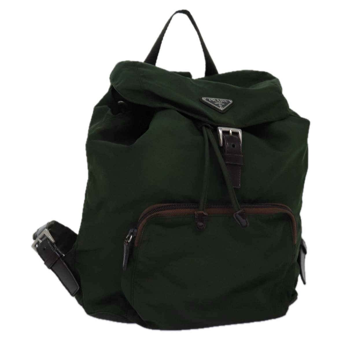PRADA Backpack Nylon Khaki 75122