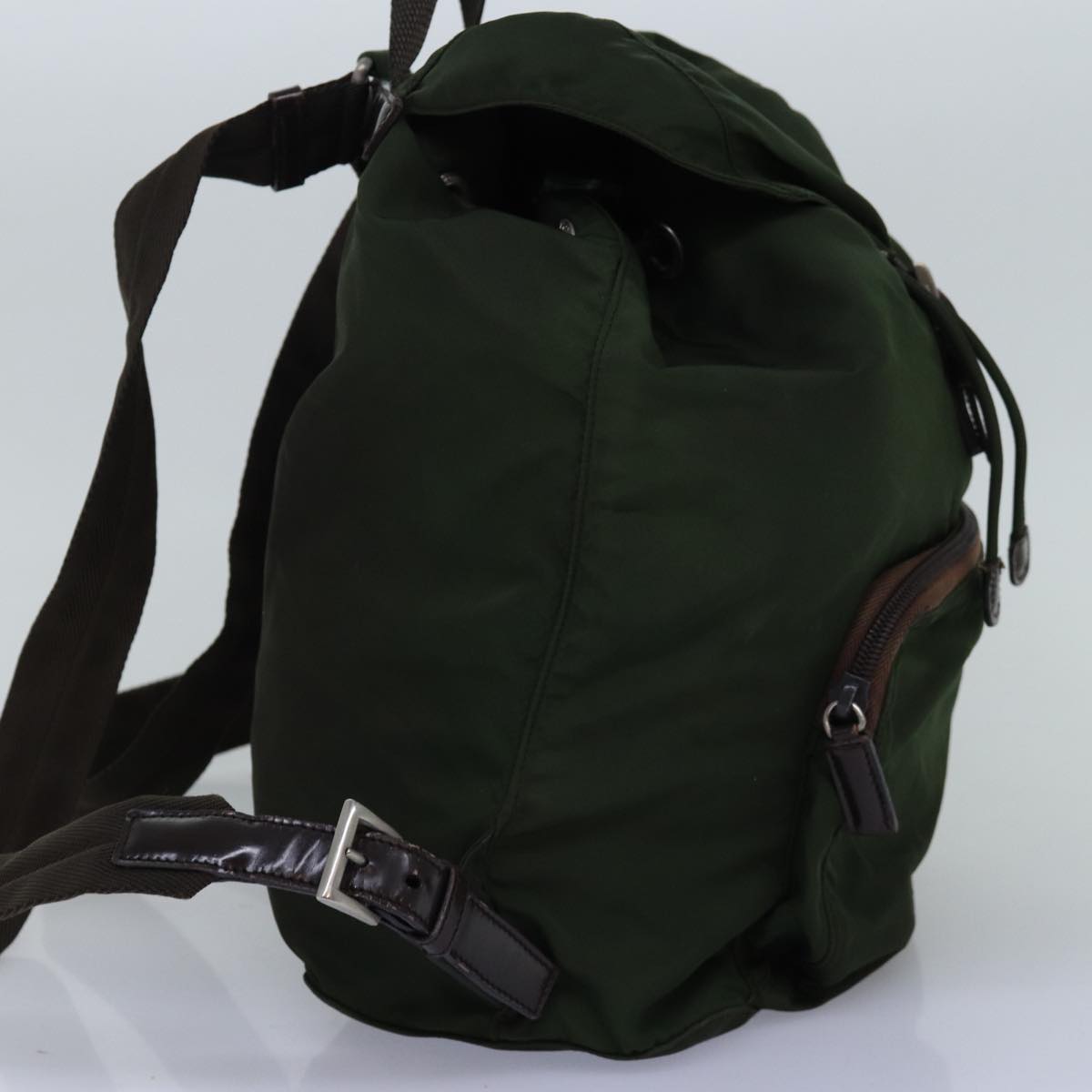 PRADA Backpack Nylon Khaki 75122