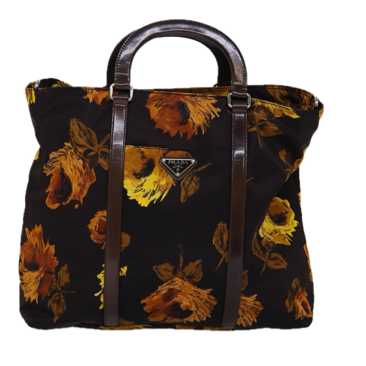 PRADA Hand Bag Nylon 2way Brown 75128