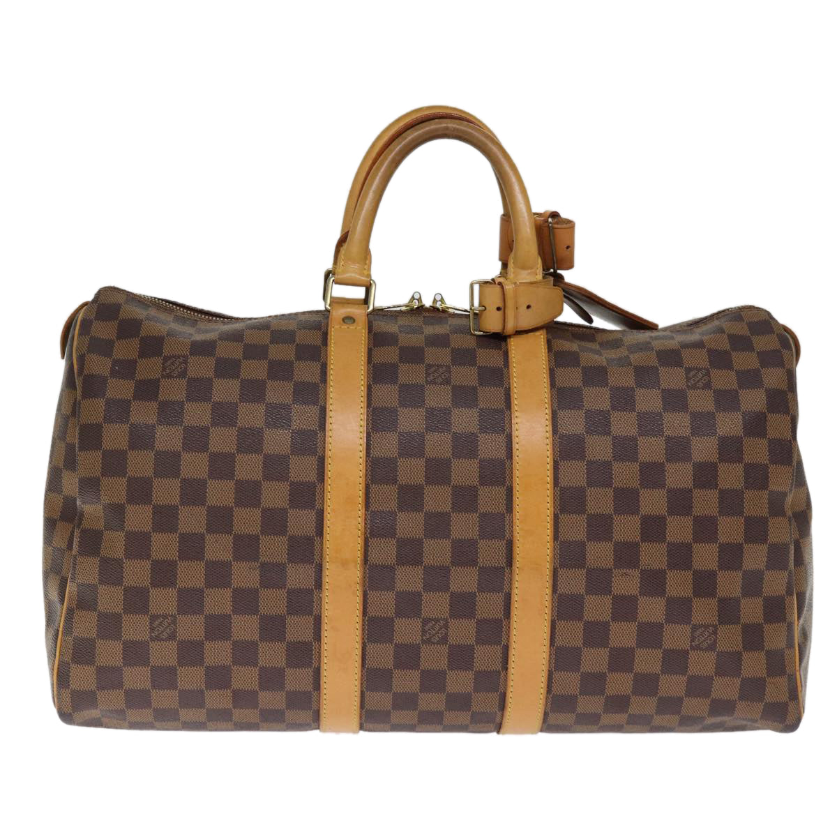 LOUIS VUITTON Damier Ebene Keepall 45 Boston Bag LV 75198A