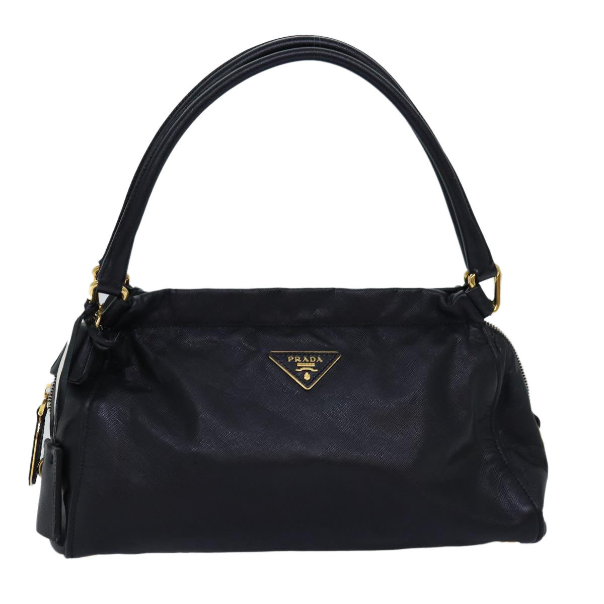PRADA Shoulder Bag Safiano leather Black 75217