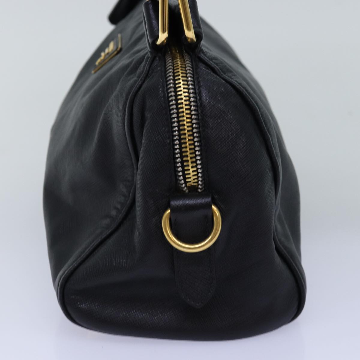 PRADA Shoulder Bag Safiano leather Black 75217