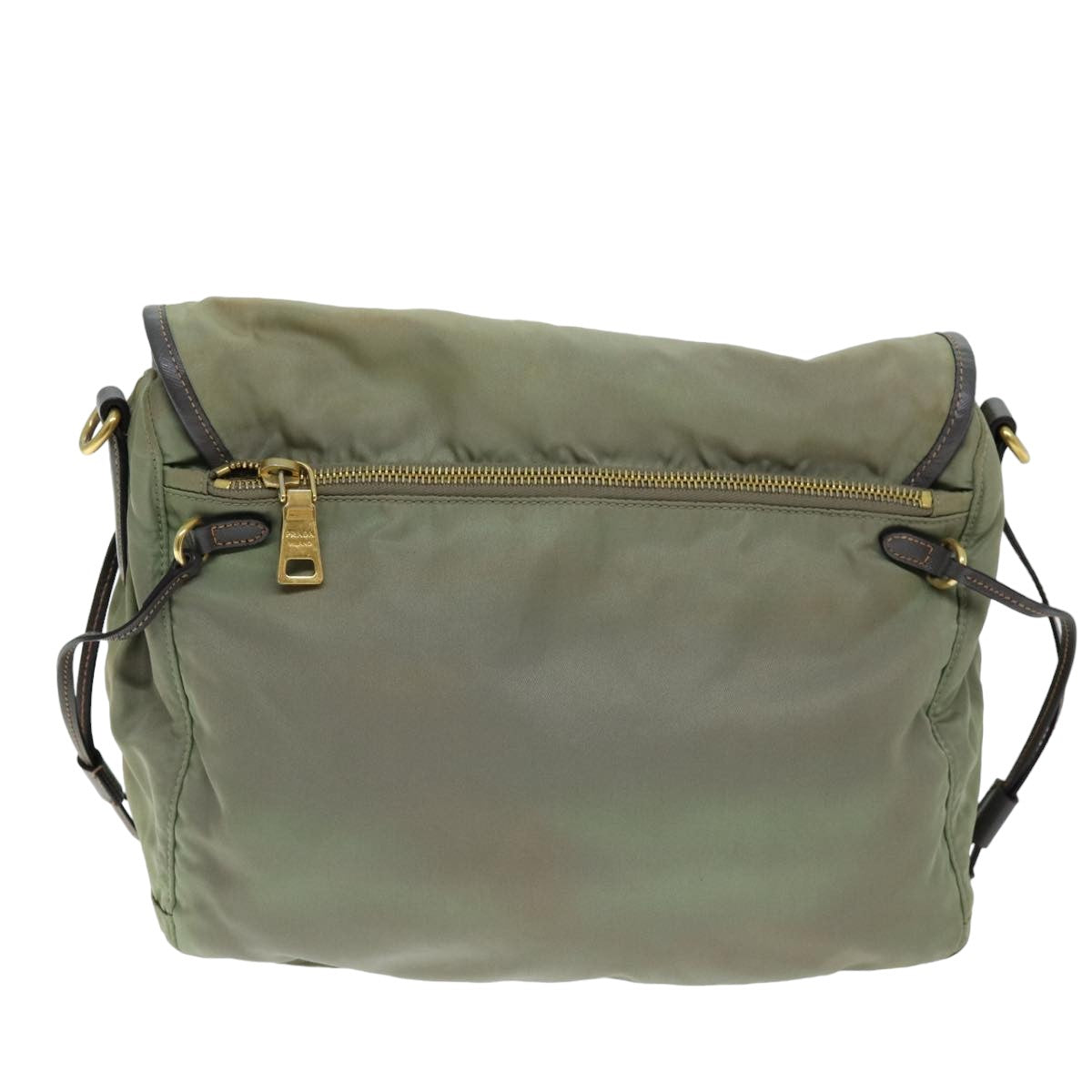 PRADA Shoulder Bag Nylon Khaki 75220