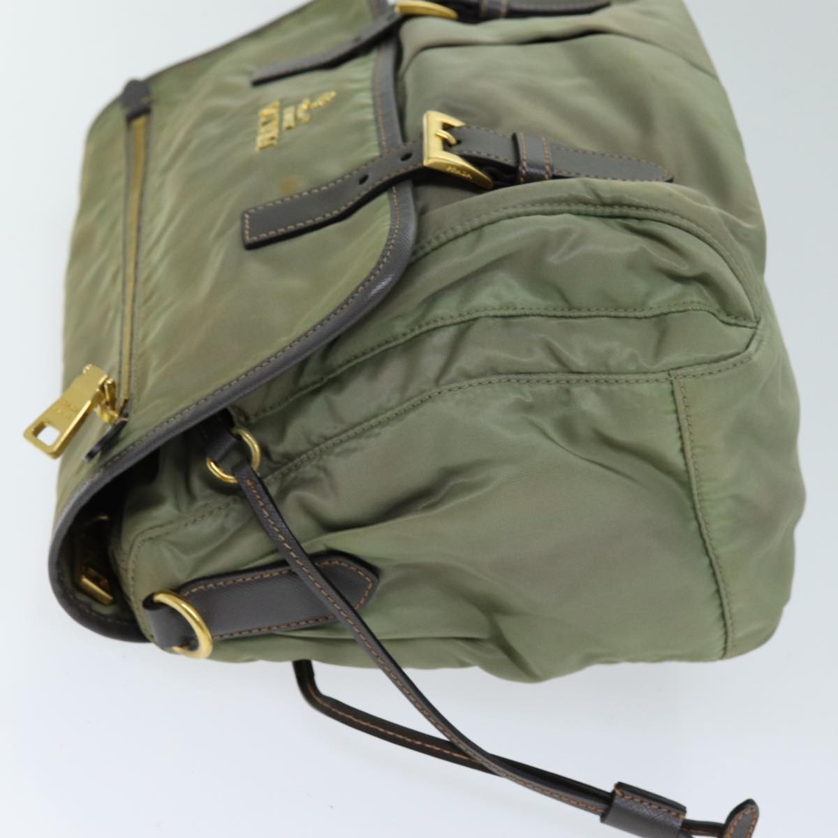 PRADA Shoulder Bag Nylon Khaki 75220