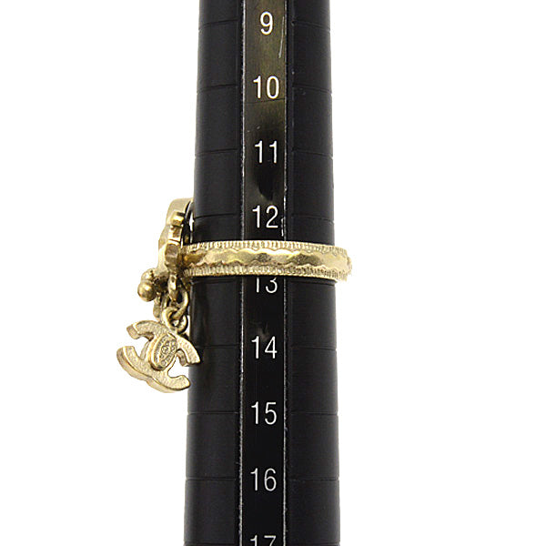 Chanel 4P Coco Mark Swing Ring 13 GP Crystal